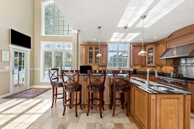 a kitchen with lots of counter top space