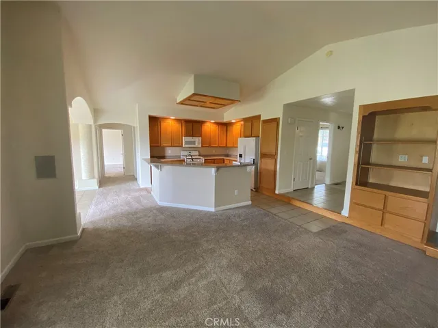 a view of a livingroom with a fireplace
