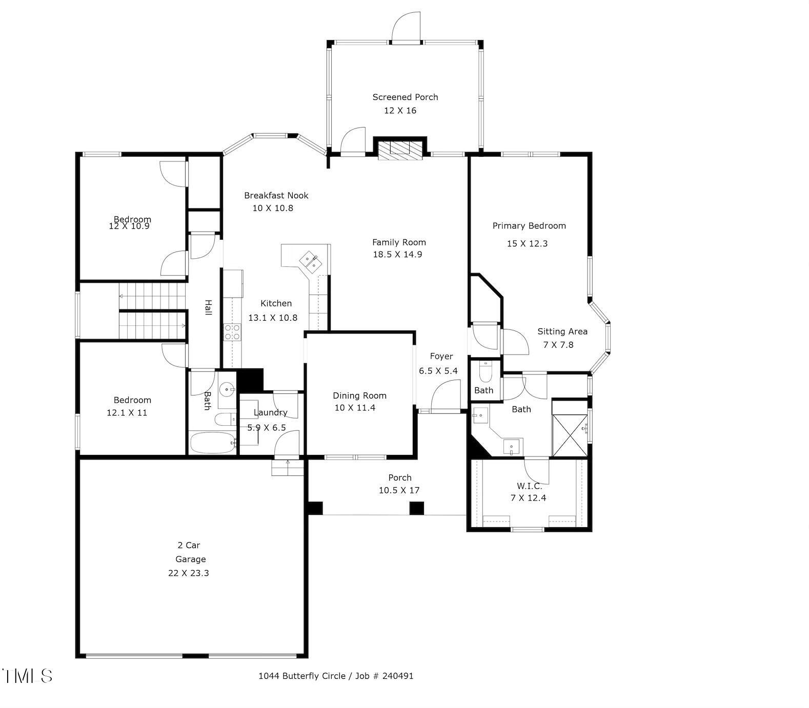 1044 Butterfly Circle Wake Forest, NC 27587 - Photo 43 of 46 a picture of a floor plan