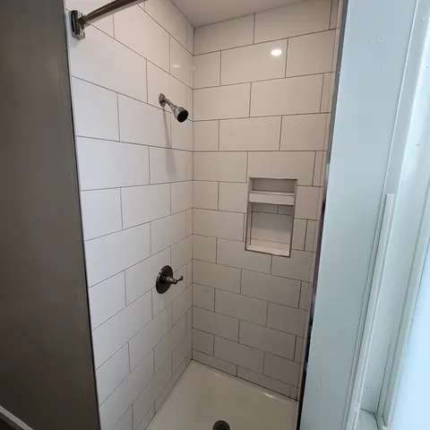 a bathroom with a shower
