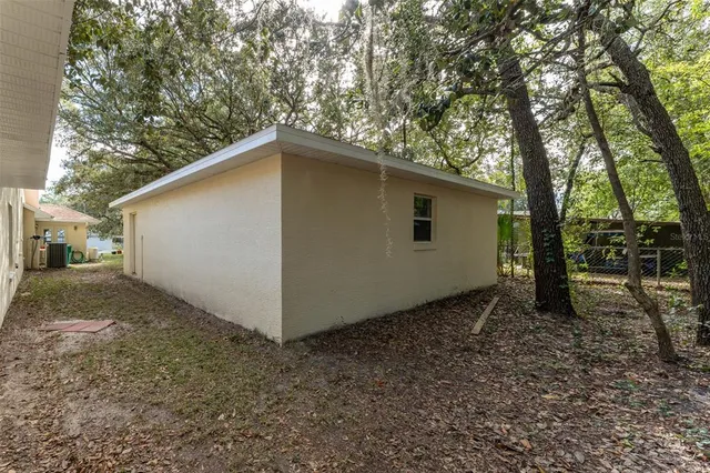 a view of house with a backyard