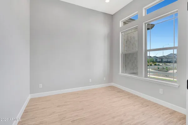 an empty room with a window