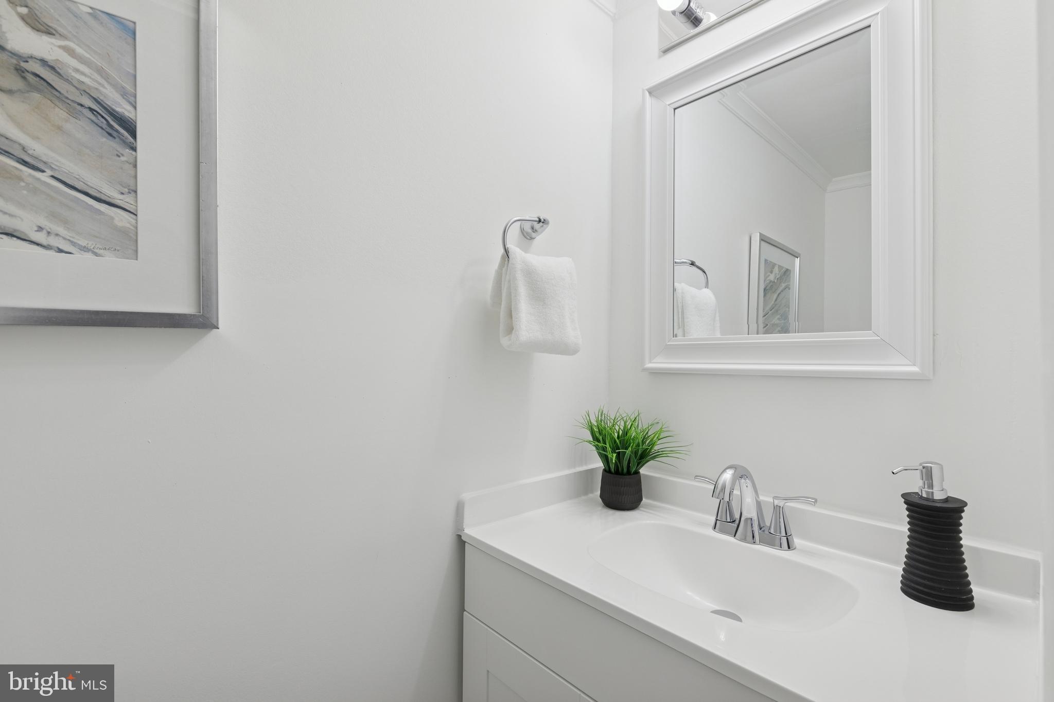 8737 Inquiry Court Walkersville, MD 21793 - Photo 22 of 56 a bathroom with a sink a vanity and mirror