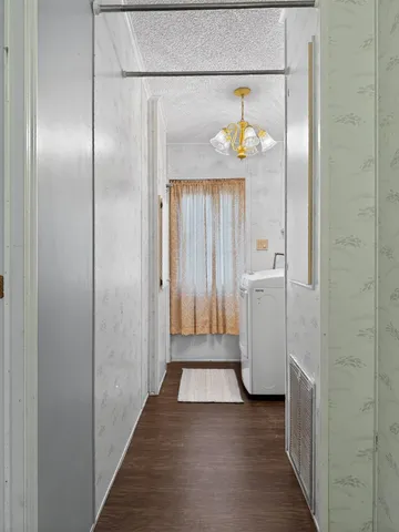 an empty room with closet