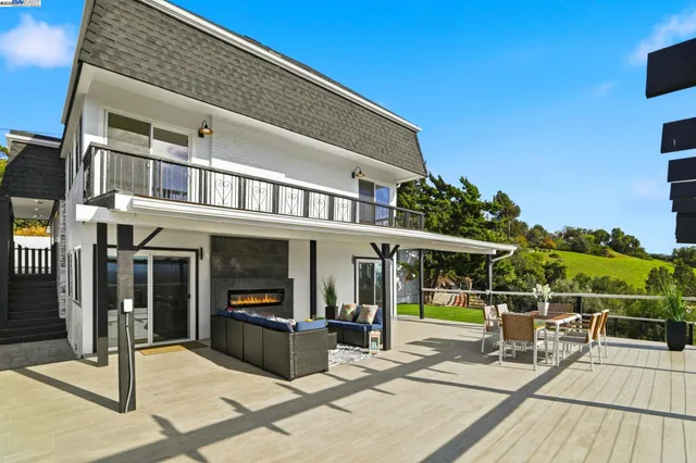 a view of a city from a balcony