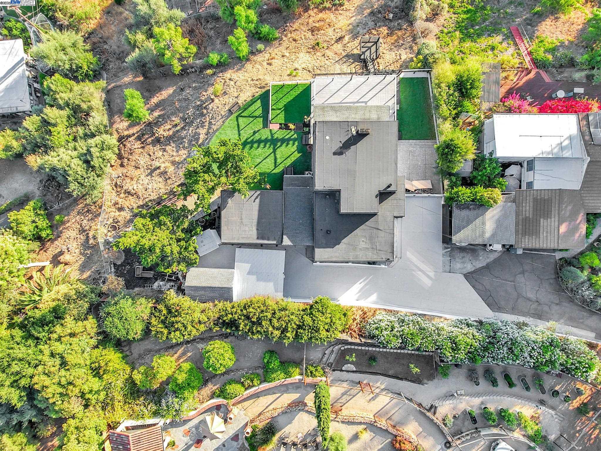 10745 Ridgeview Way San Jose, CA 95127 - Photo 54 of 54 an aerial view of a house with a yard and garden