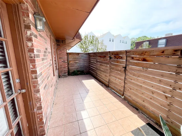 a view of a terrace with sky view