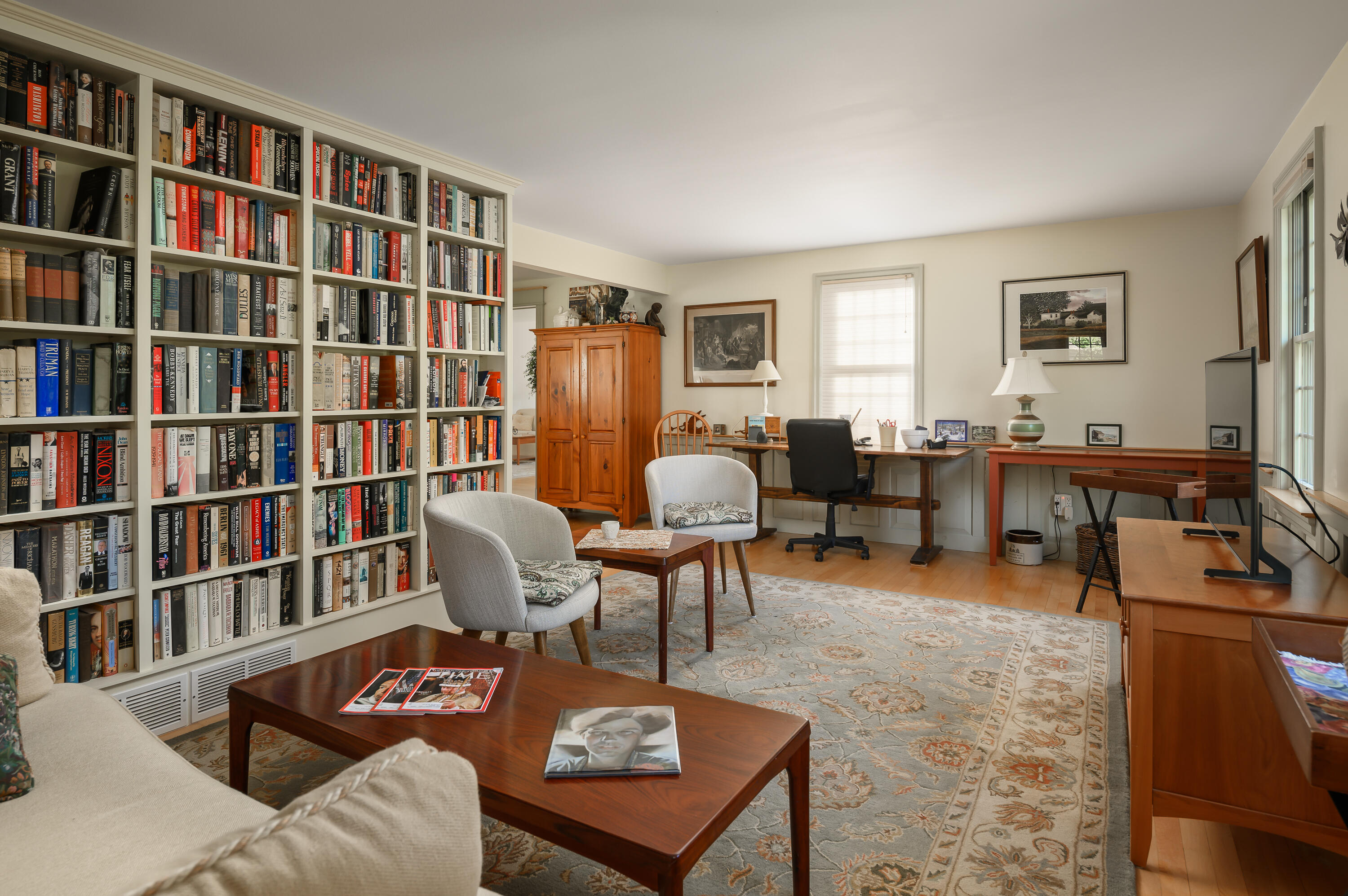 181 Southside Road York, ME 03909 - Photo 11 of 29 Living Room w/custom book shelves