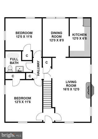 an empty room with windows and ceiling fan