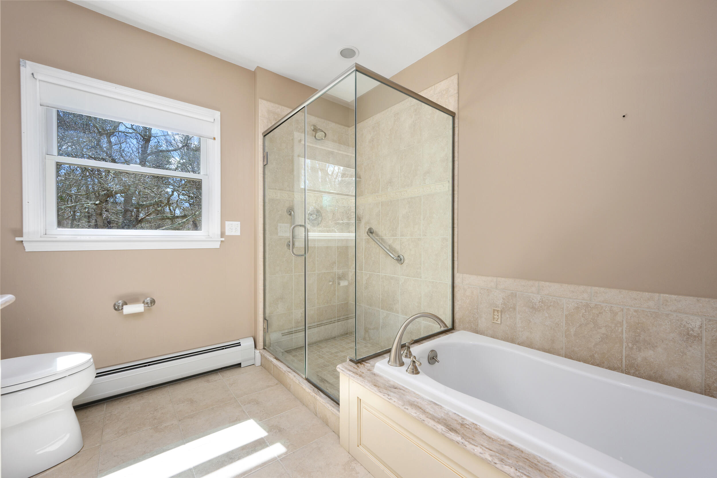 43 Sturgis Lane Barnstable, MA 02630 - Photo 37 of 70 a bathroom with a tub a toilet and a shower