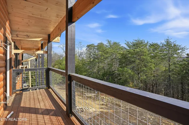 a view of city with lush green forest