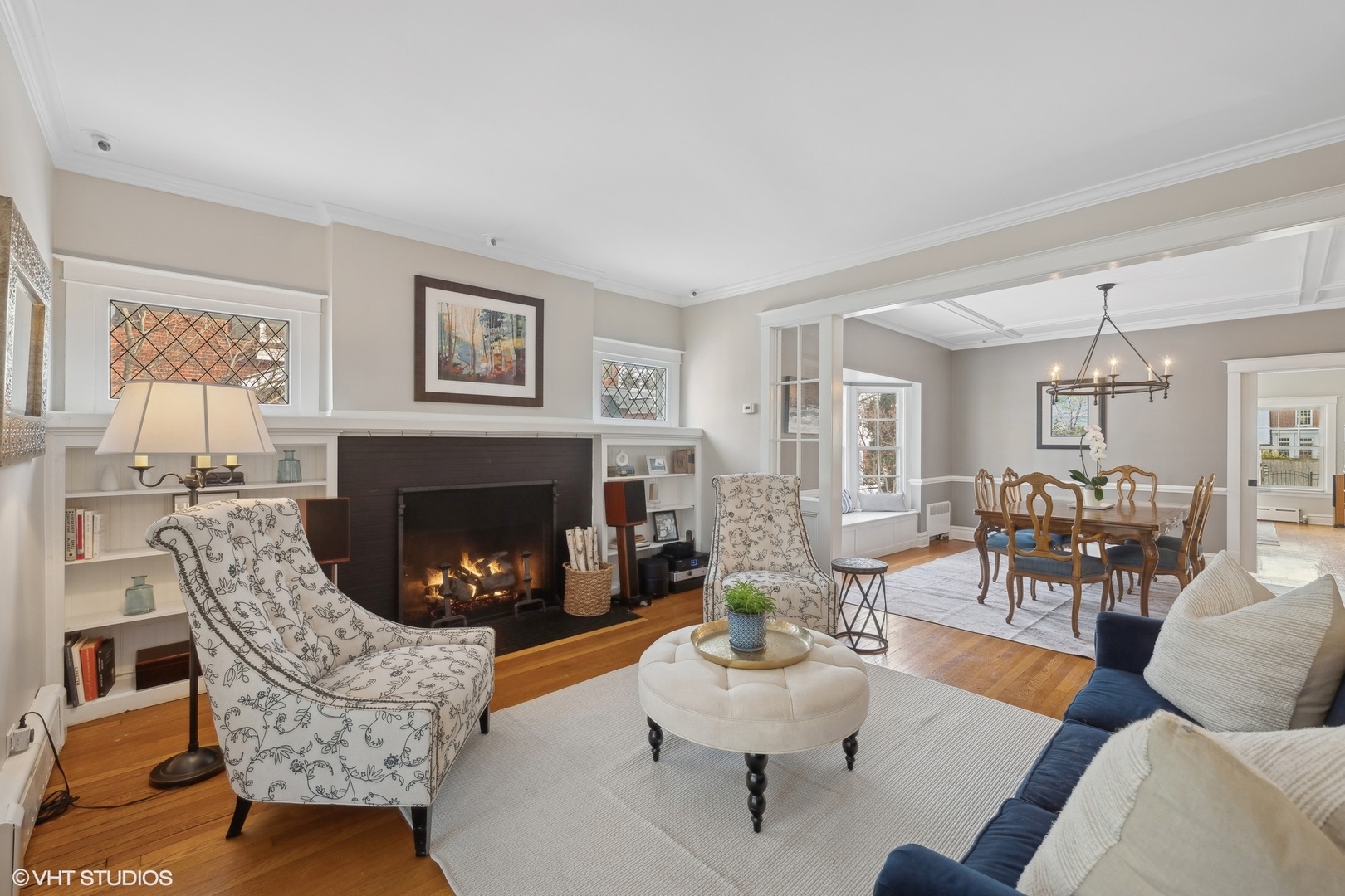 621 Maple Avenue Wilmette, IL 60091 - Photo 9 of 45 a living room with furniture and a fireplace