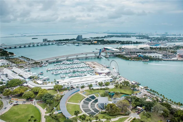 a view of a lake with a city