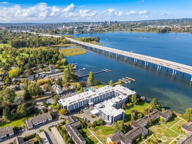 a view of a city and an ocean view