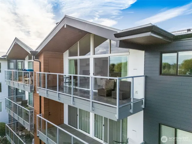 a view of a house with a large window