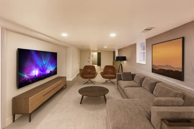 a view of hallway with windows