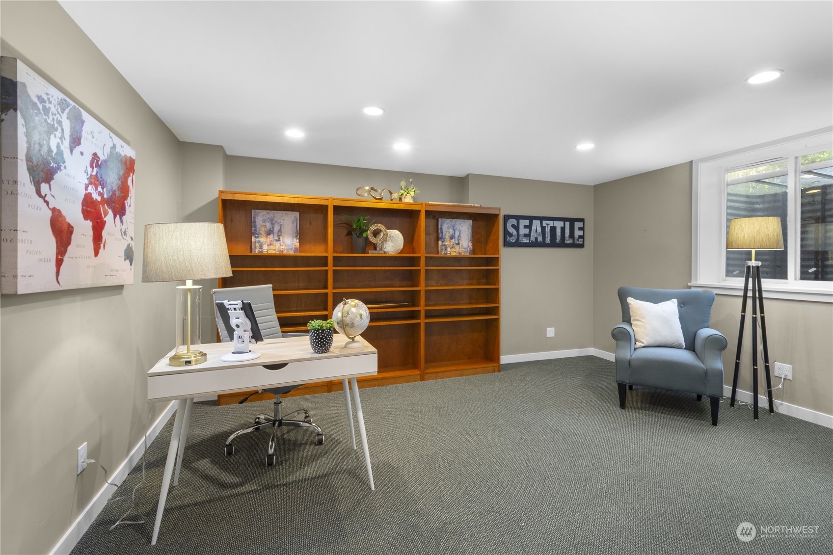 6713 35th Place South Seattle, WA 98118 - Photo 24 of 30 a view of a workspace with furniture