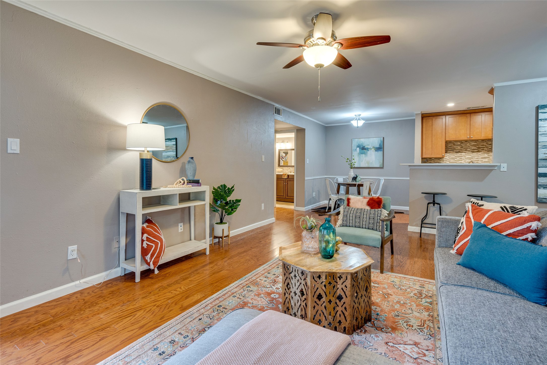 4159 Steck Avenue, Unit 290 Austin, TX 78759 - Photo 8 of 38 a living room with furniture and a wooden floor