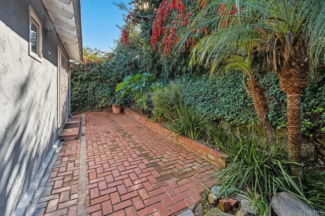 a view of a backyard