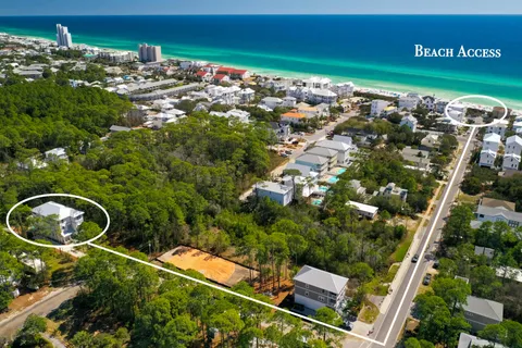 an aerial view of a house