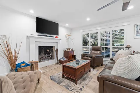 an aerial view of multiple house