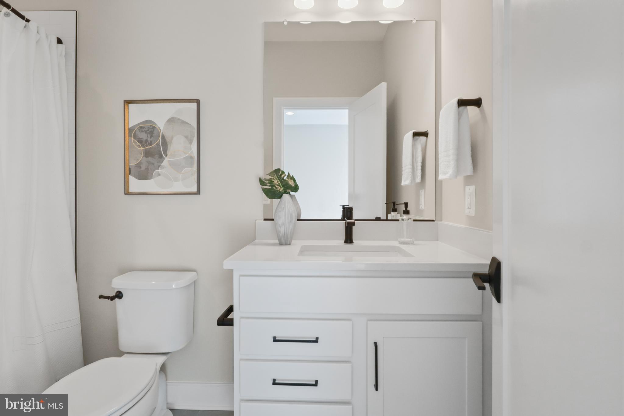 602 Kingsley Road Southwest Vienna, VA 22180 - Photo 43 of 79 a bathroom with a toilet sink and mirror