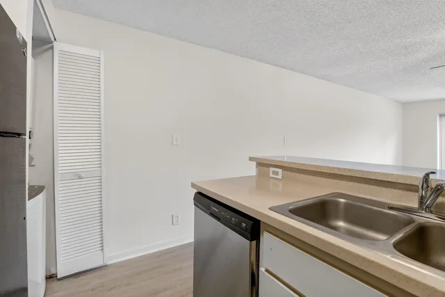 a close view of sink and washing machine