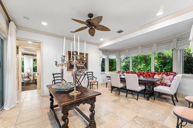 a view of a livingroom with furniture and a table