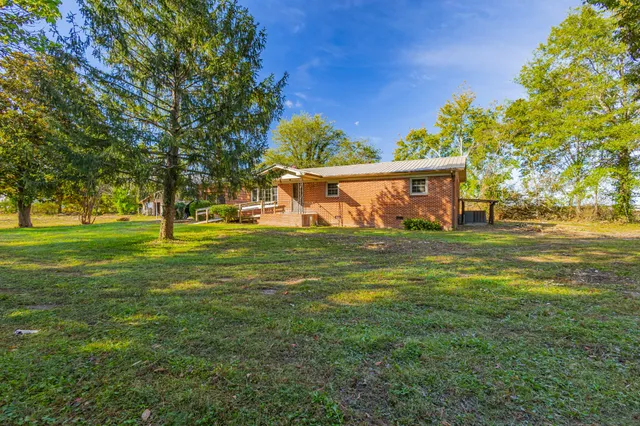 a view of a park with trees
