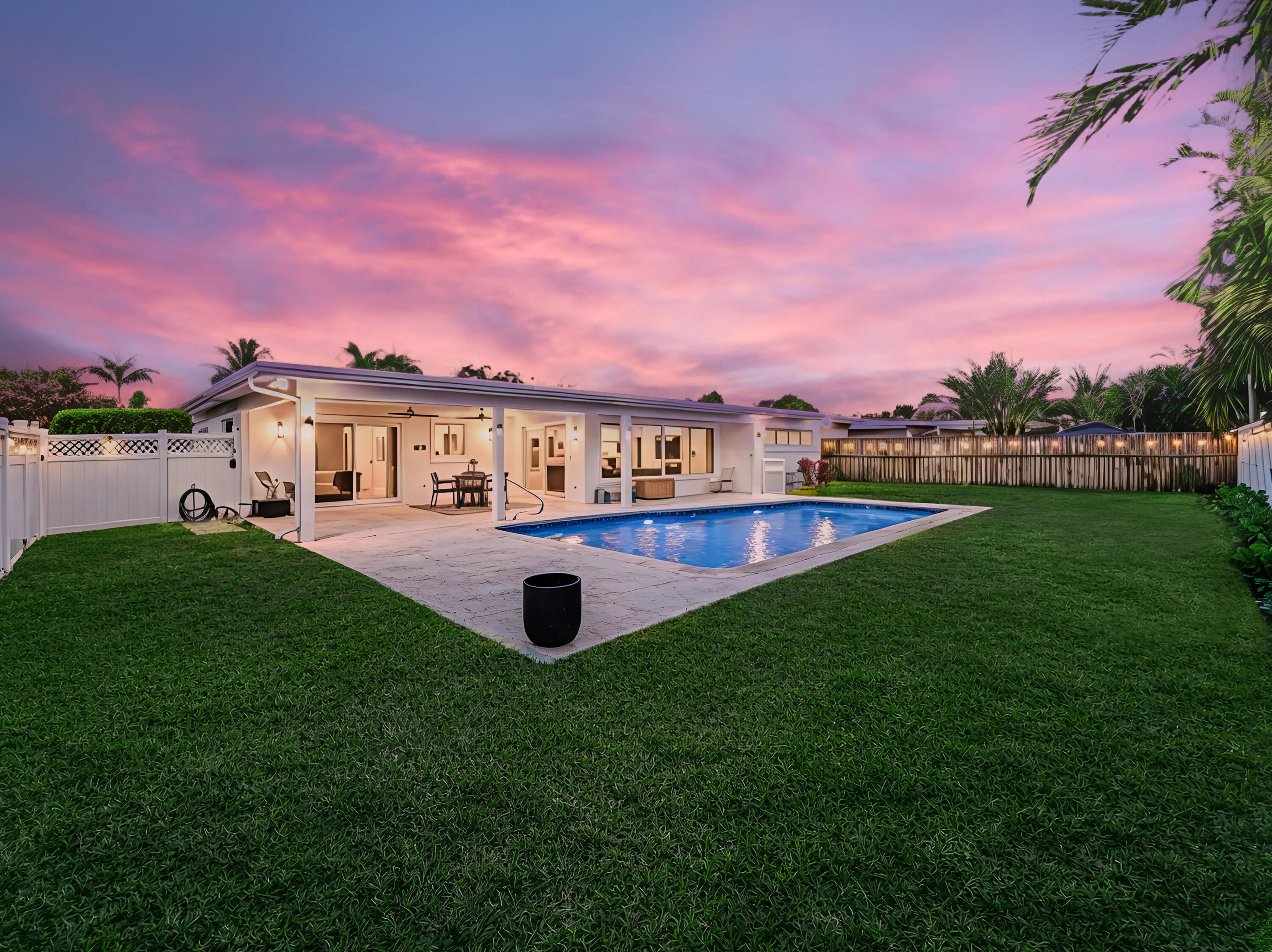 1098 West Camino Real Boca Raton, FL 33486 - Photo 36 of 55 Virtual Twilight Backyard