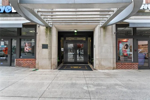 a view of entrance gate of the building