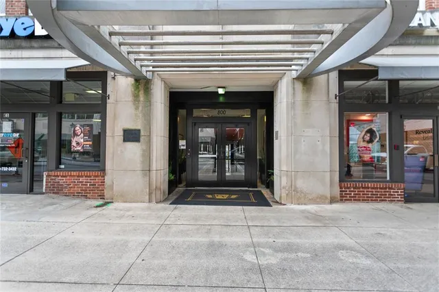 a view of entrance gate of the building