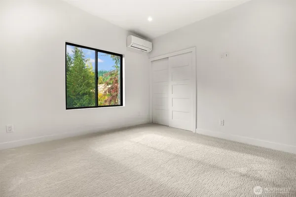 an empty room with a window