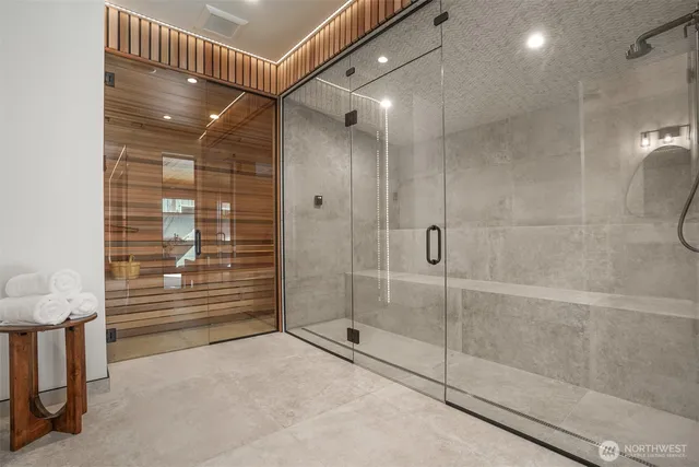 a bathroom with a shower