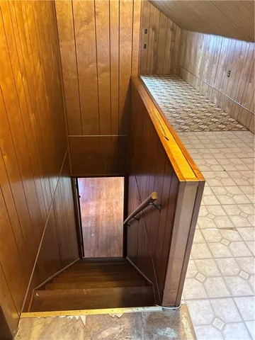 a view of wooden door