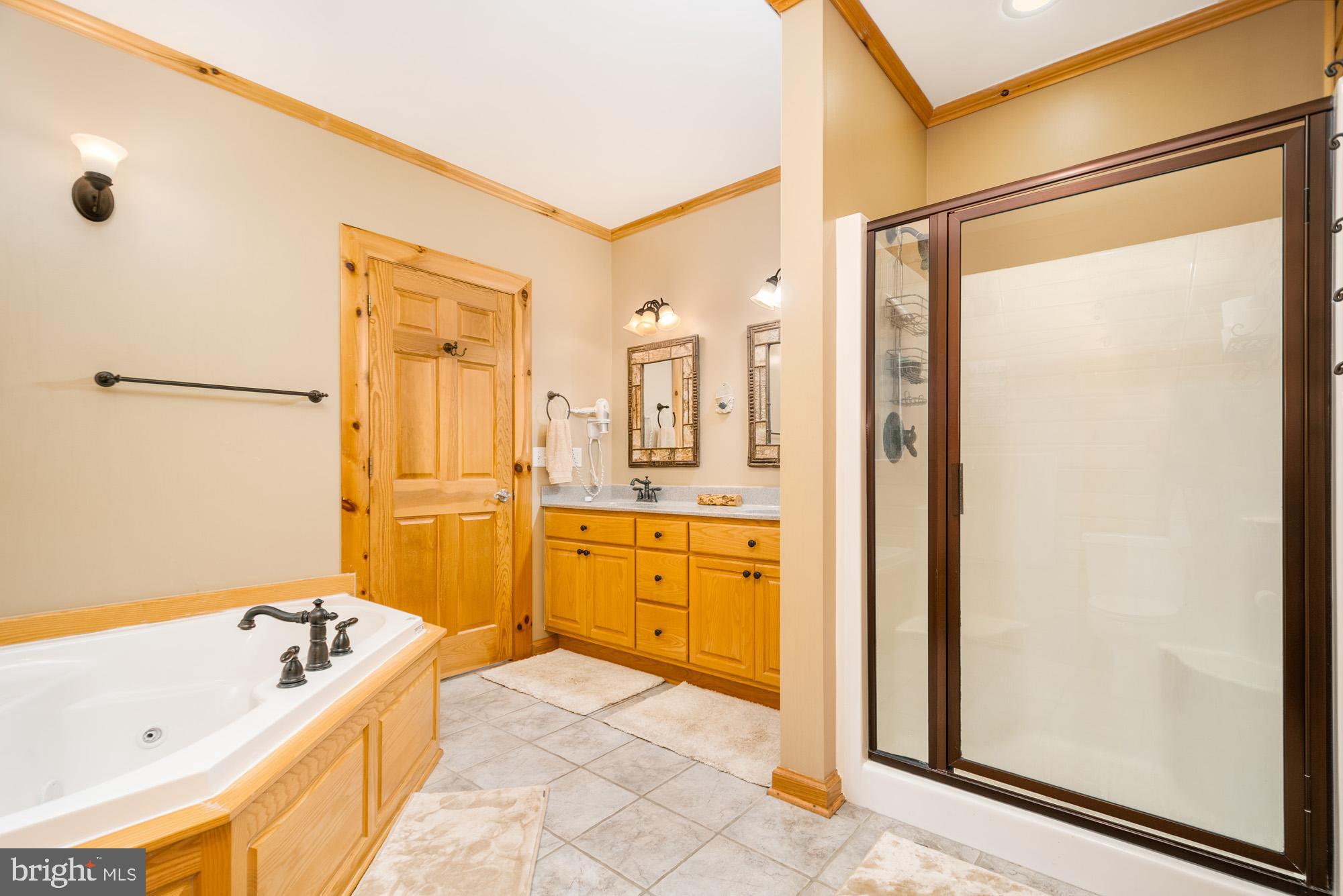 642 Deep Creek Highlands Road McHenry, MD 21541 - Photo 24 of 59 a bathroom with a tub sink and mirror