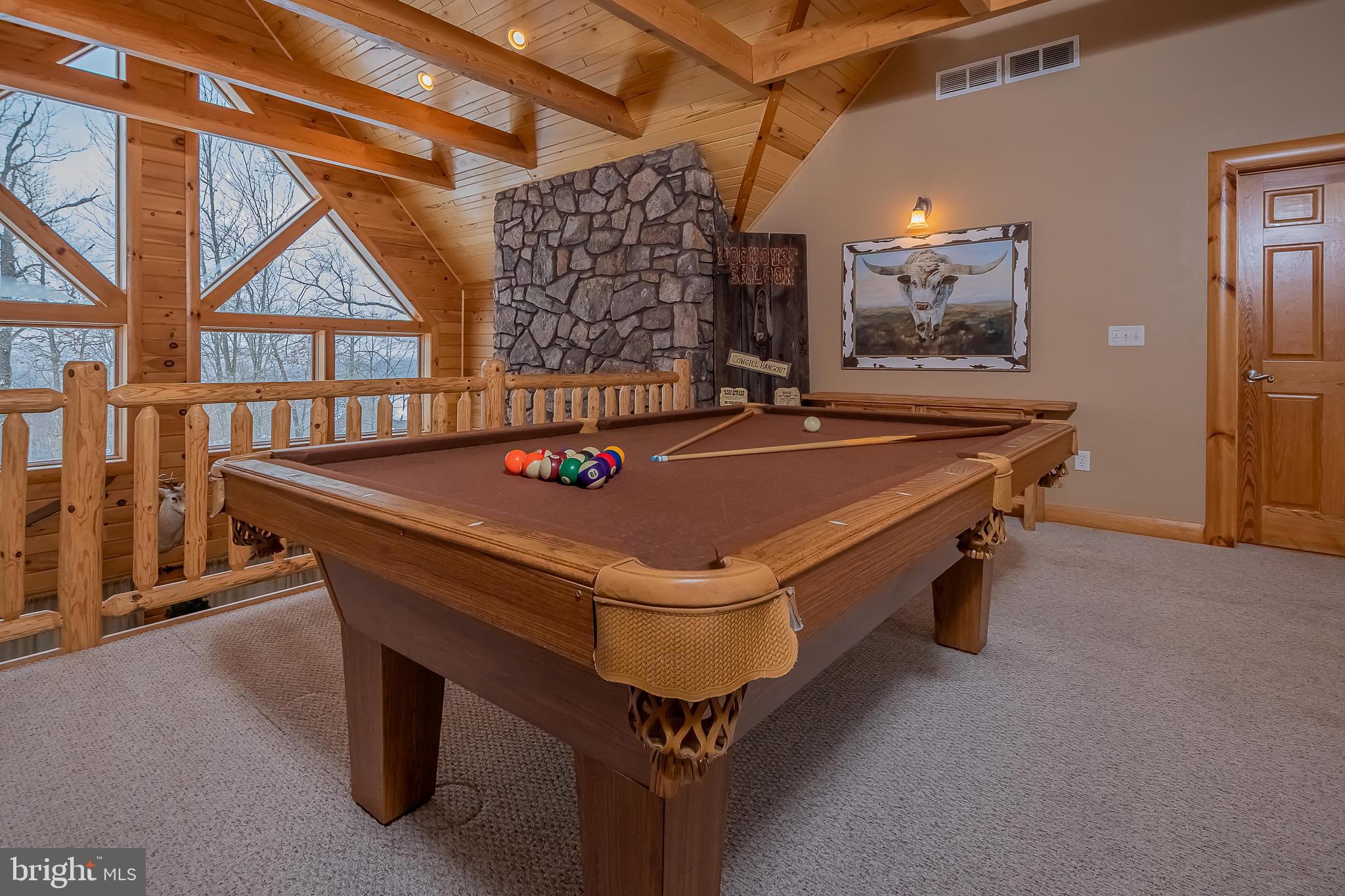 642 Deep Creek Highlands Road McHenry, MD 21541 - Photo 35 of 59 a room with pool table and windows