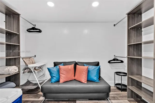 a living room with furniture