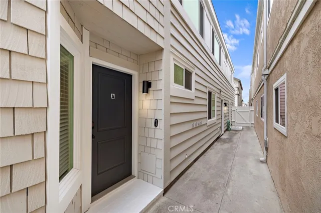 a view of small space in front of a house