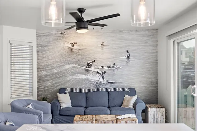 a living room with furniture