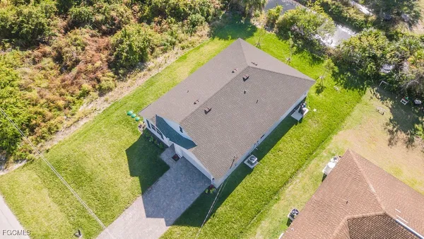 an aerial view of a house