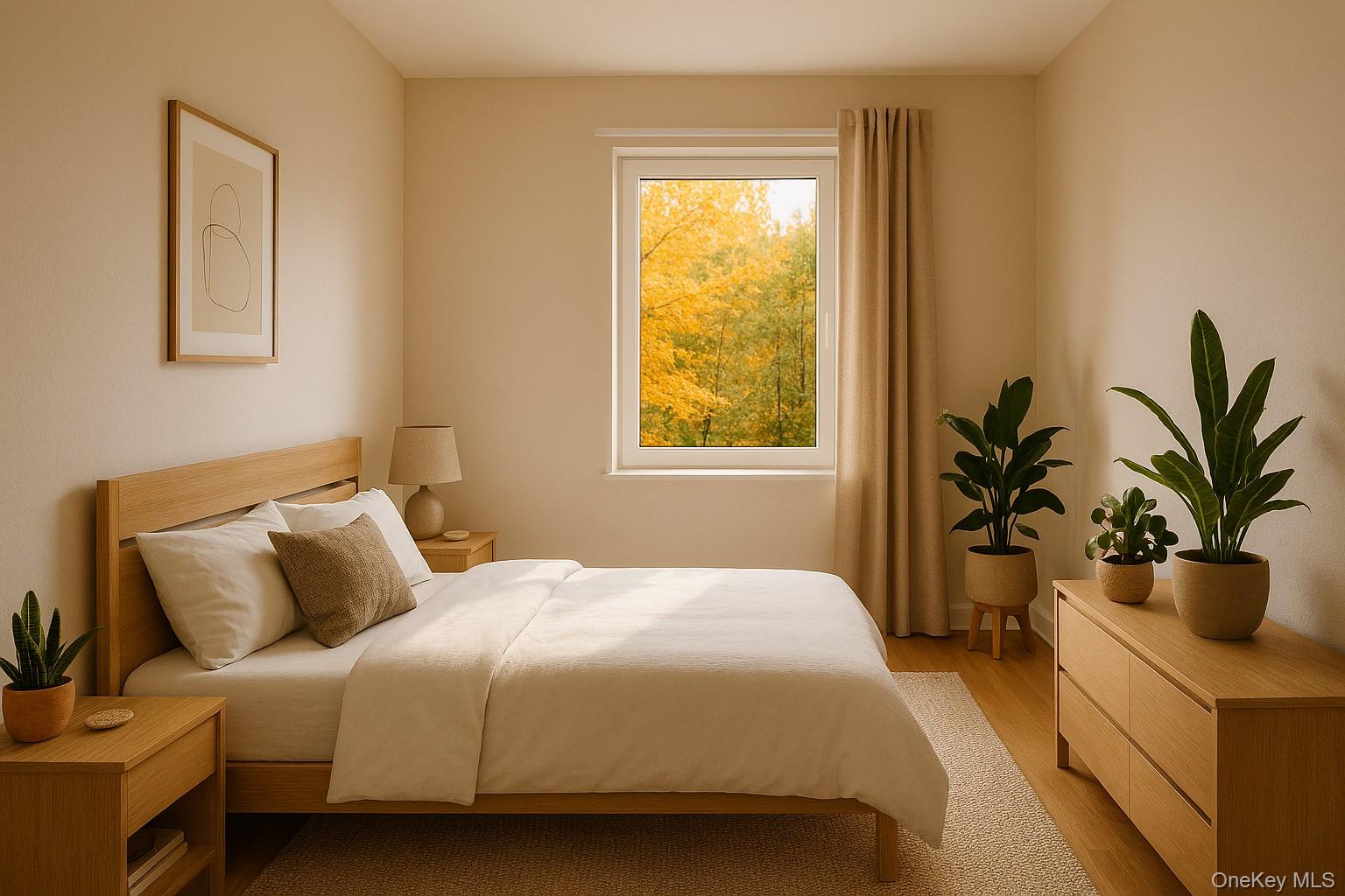 485 Bronx River Road, Unit A50 Yonkers, NY 10704 - Photo 14 of 23 a bedroom with bed and a potted plant