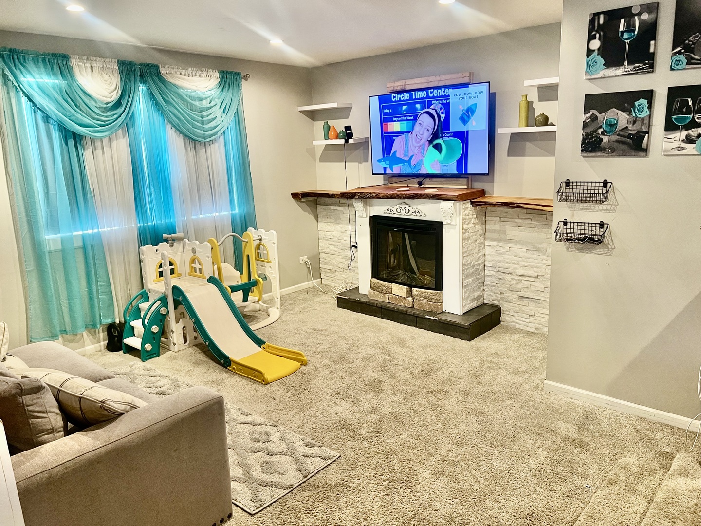 17308 Forestway Drive East Hazel Crest, IL 60429 - Photo 10 of 27 a living room with furniture a rug and a fireplace