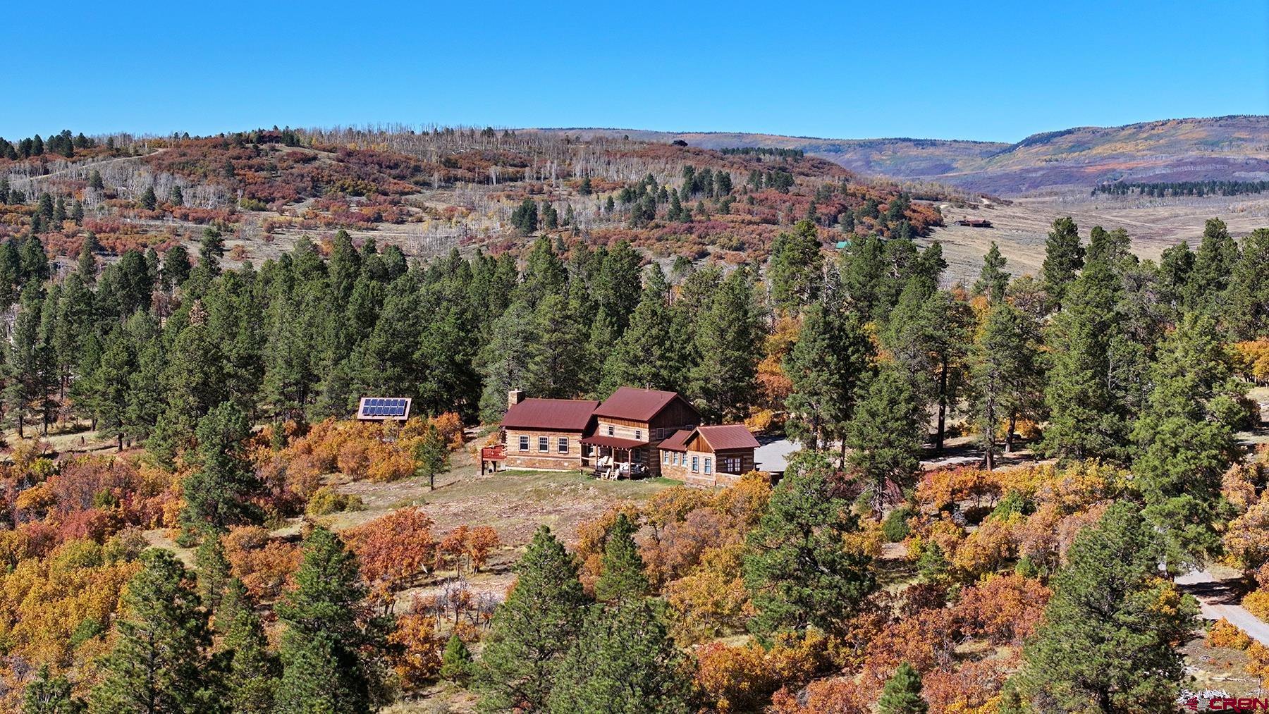 1250 McKenzie Springs Road Placerville, CO 81430 - Photo 12 of 45 an aerial view of a house with mountain view