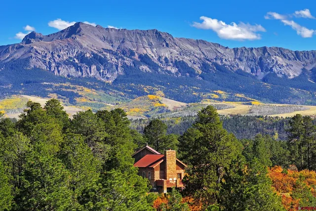 a view of a field with an ocean