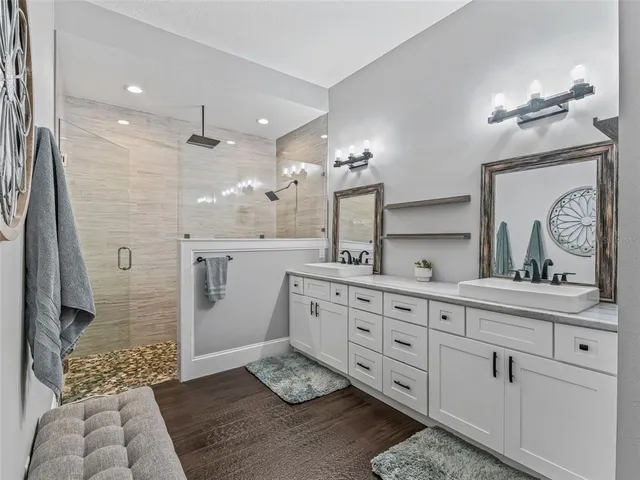 a bedroom with a bed and a closet