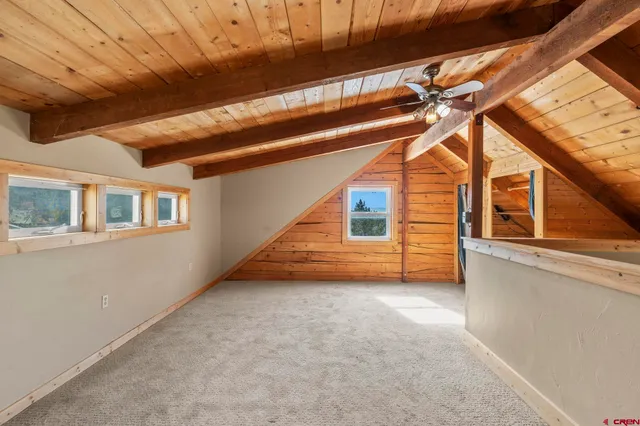 a view of a room with a garage