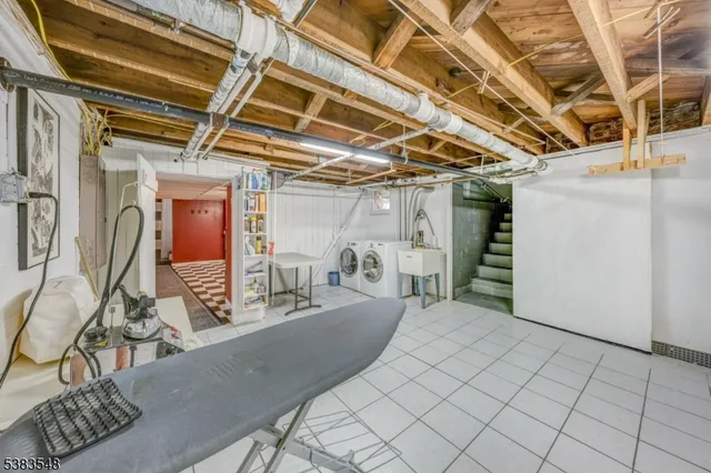 a view of a couch with wooden roof