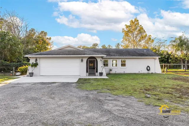 a view of a house with a back yard