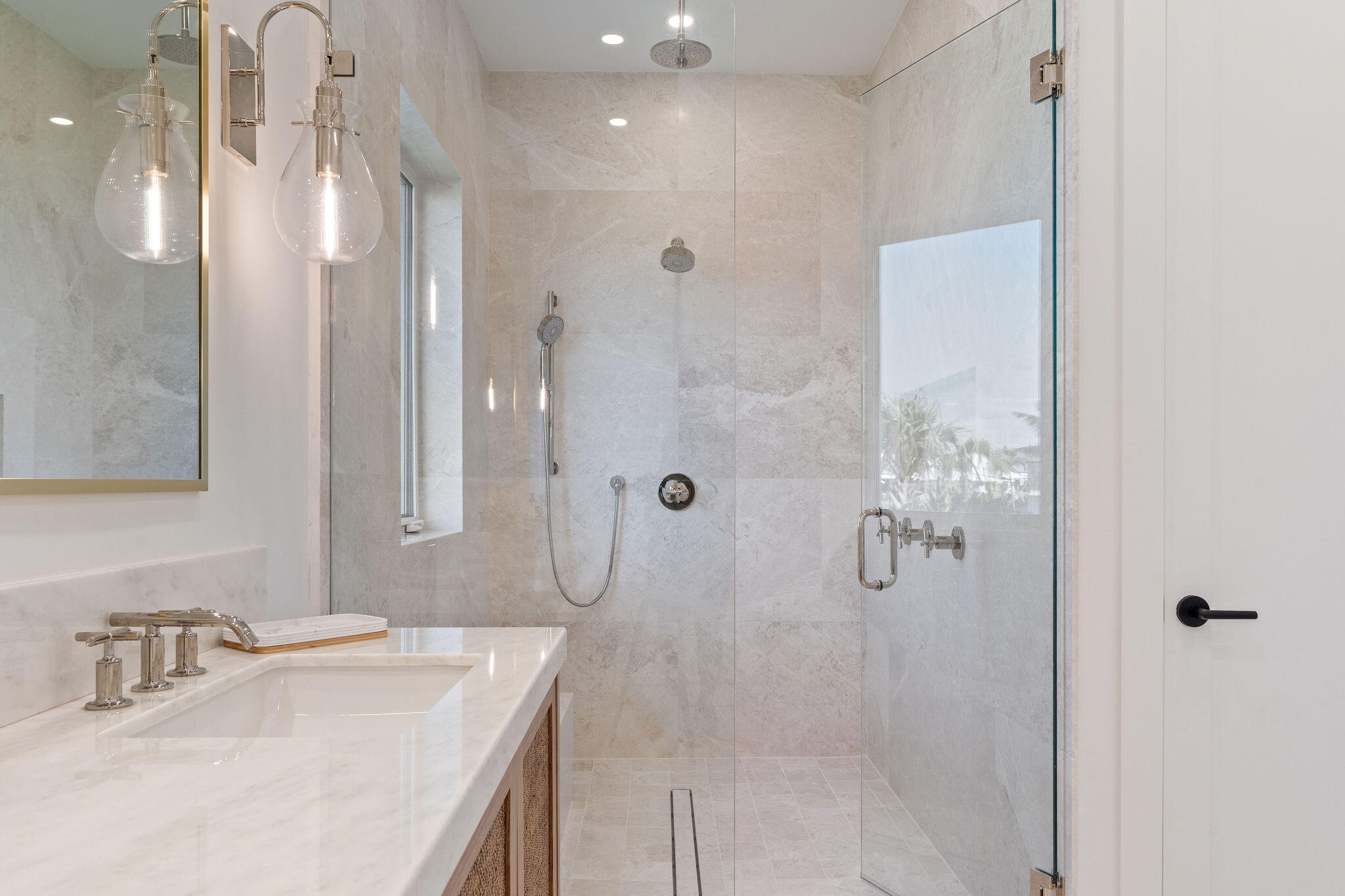 1002 Snapper Lane Key Largo, FL 33037 - Photo 30 of 106 a bathroom with a granite countertop shower sink and mirror